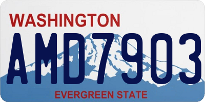 WA license plate AMD7903