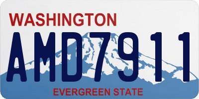 WA license plate AMD7911