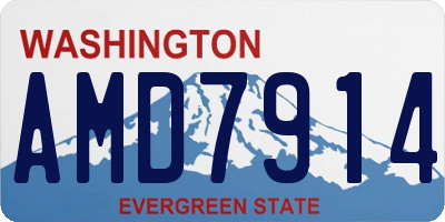 WA license plate AMD7914