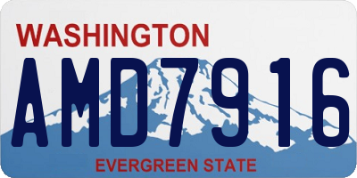 WA license plate AMD7916
