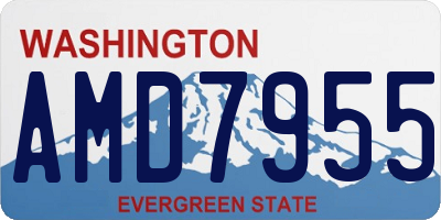 WA license plate AMD7955