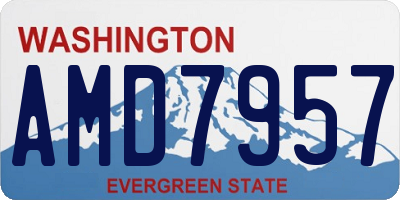 WA license plate AMD7957