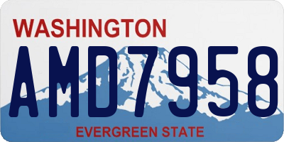 WA license plate AMD7958