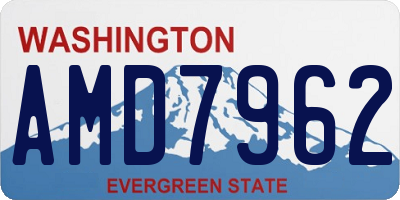 WA license plate AMD7962
