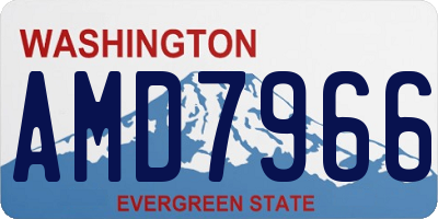 WA license plate AMD7966