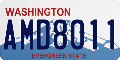 WA license plate AMD8011