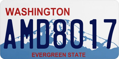 WA license plate AMD8017