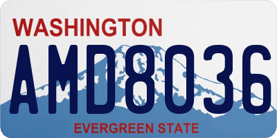 WA license plate AMD8036