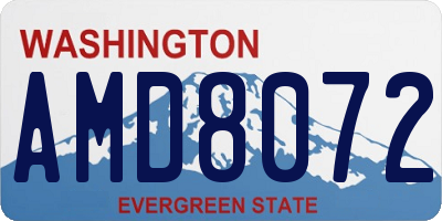 WA license plate AMD8072