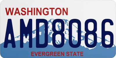WA license plate AMD8086