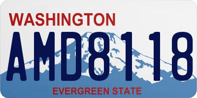 WA license plate AMD8118