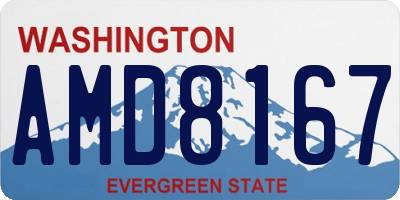 WA license plate AMD8167