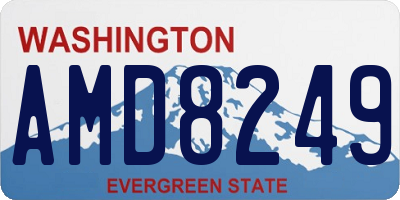 WA license plate AMD8249