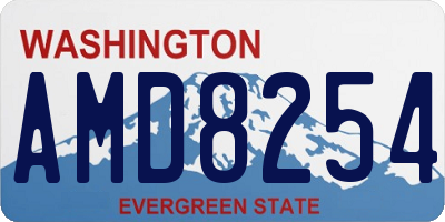 WA license plate AMD8254