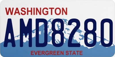 WA license plate AMD8280
