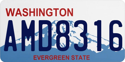 WA license plate AMD8316