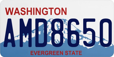 WA license plate AMD8650