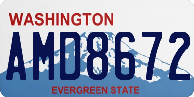 WA license plate AMD8672