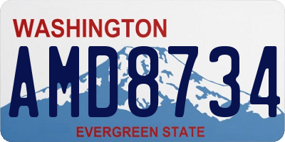 WA license plate AMD8734