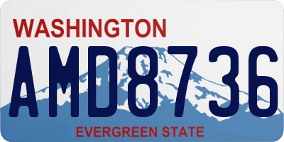 WA license plate AMD8736