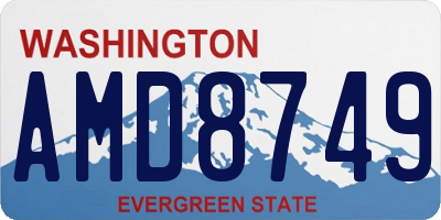 WA license plate AMD8749