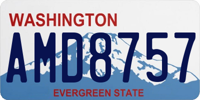 WA license plate AMD8757