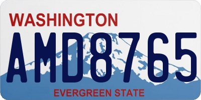 WA license plate AMD8765