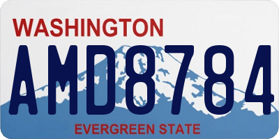 WA license plate AMD8784
