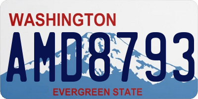 WA license plate AMD8793