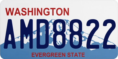 WA license plate AMD8822