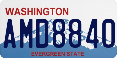 WA license plate AMD8840