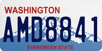WA license plate AMD8841