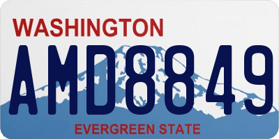 WA license plate AMD8849