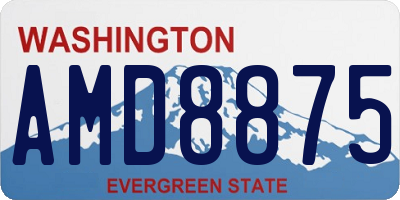 WA license plate AMD8875