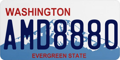 WA license plate AMD8880