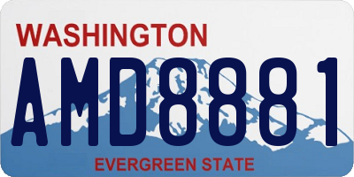WA license plate AMD8881