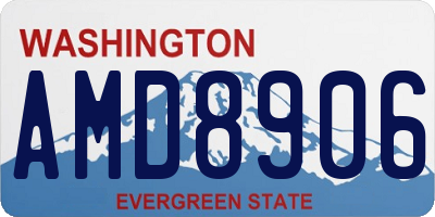 WA license plate AMD8906