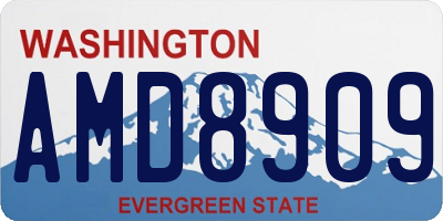 WA license plate AMD8909