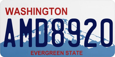 WA license plate AMD8920