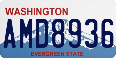 WA license plate AMD8936