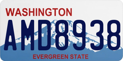 WA license plate AMD8938