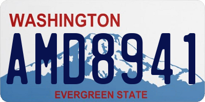 WA license plate AMD8941