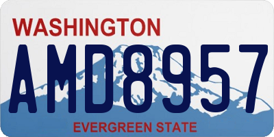 WA license plate AMD8957