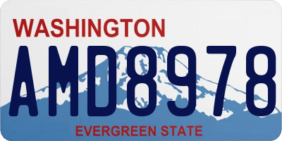 WA license plate AMD8978