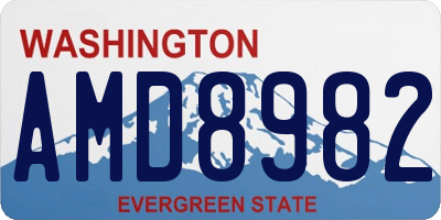 WA license plate AMD8982