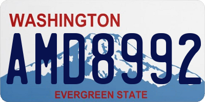 WA license plate AMD8992