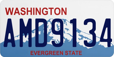 WA license plate AMD9134