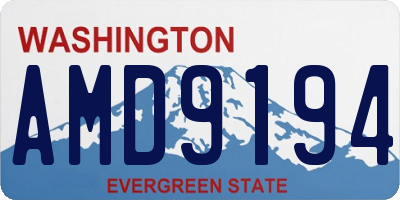 WA license plate AMD9194