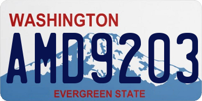 WA license plate AMD9203