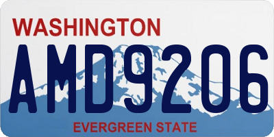 WA license plate AMD9206